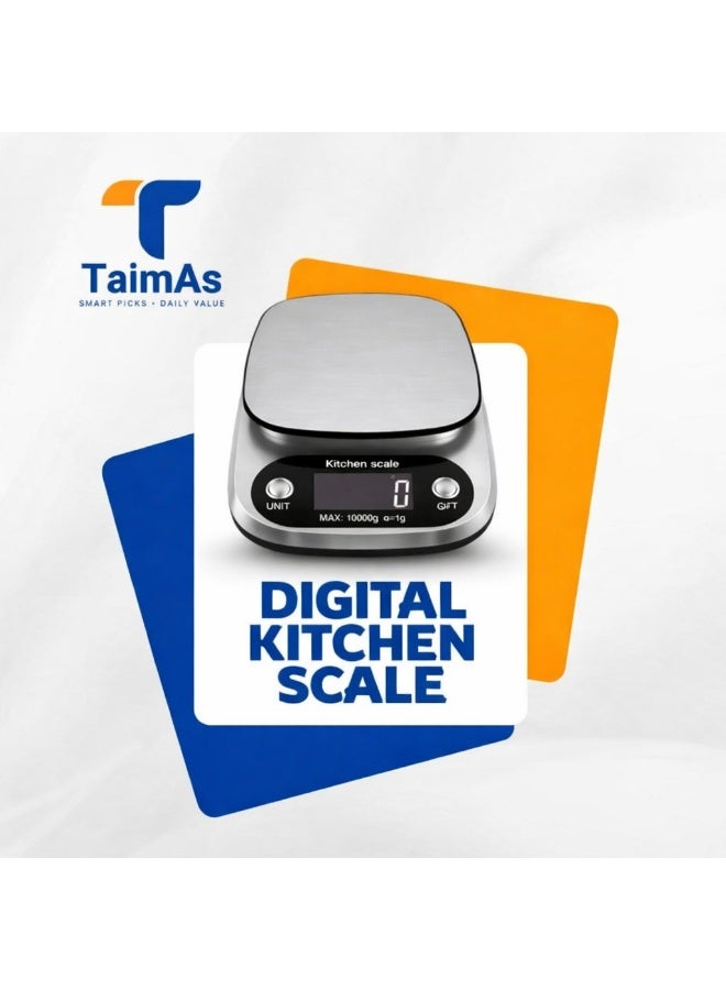 TaimAs Digital Kitchen Scale 10kg Capacity – High Precision 1g Electronic Food Weighing Scale - Image 1